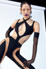 Mugler Black Spandex Cut Out Body Swim Suit