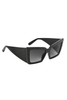 HM Studio Black Crystal Futuristic Cat-Eye Sunglasses