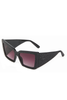 HM Studio Black Crystal Futuristic Cat-Eye Sunglasses