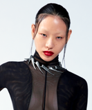 Mugler Silver Massive Spike Drop Necklace