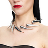 Mugler Silver Massive Spike Drop Necklace