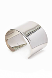 Alexander McQueen Silver Flat Wide Cuff Logo Bracelet