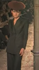 Givenchy by Alexander McQueen Black Gold Lurex Striped Power Shoulder Suit Runway Fall 1997
