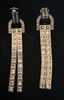 Lanvin Silver Crystal Art Deco Earrings
