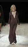 Gucci by Tom Ford Dark Brown Silk Lace Up Top Fall 2002