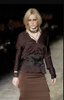 Gucci by Tom Ford Dark Brown Silk Lace Up Top Fall 2002
