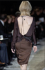 Gucci by Tom Ford Dark Brown Silk Lace Up Top Fall 2002