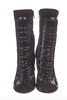 John Galliano Black Suede Patent Leather Lace Up Boots Shoes Size 7