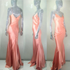 Roberto Cavalli Salmon Pink Silk Slip Dress Gown Runway Spring 2004