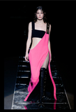 Fausto Puglisi Pink Cut Out Gold Chain Strap Mini Dress Fall 2015