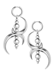 Vintage Silver Double Half Moon Pearl Earrings