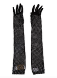 Burberry Black Fishnet Crystal Opera Gloves