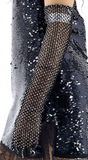Burberry Black Fishnet Crystal Opera Gloves