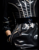 Dolce Gabbana Silver Metal Chrome Pad Lock Corset Belt Runway Spring 2007