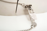 Dolce Gabbana Silver Metal Chrome Pad Lock Corset Belt Runway Spring 2007