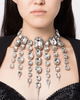 Area NYC Crystal Fringe Huge Spike Necklace