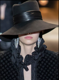 Saint Laurent Black Crystal "Le Smoking" Earrings Fall 2018 Runway