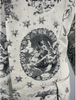 Jean Paul Gaultier Black White Satin Angel Cherub Dove Holy Star Print Blazer Jacket