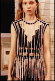 Christopher Kane Crystal Silver Black Gross Grain Fringe Top Pre Fall 2018