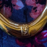 Saint Laurent YSL Vintage 80's Gold Pink Fuchsia Magenta Crystal Hoop Earrings
