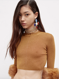 Saint Laurent Blue, Green, Orange, Purple and Pearl Gripoix Cross Earrings Fall 2021