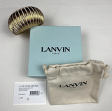 Lanvin Gold Crystal Textured Curved Oversized Bracelet Fall 2020