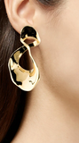 St John Gold Twisted Chunky Sculptural Earrings
