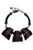 Lanvin "Safari" Black and Brown Snakeskin Necklace