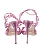 Gucci Pink Metallic Strappy Heeled Sandal Size 42 - BOUTIQUE PURCHASE PRICE