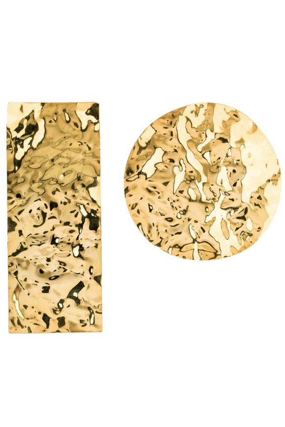 Marques Almeida Gold Huge Geometric Earrings #