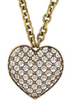 Lanvin Gold Caged Heart Crystal Diamond Necklace SS2014