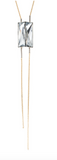 Lanvin Gold Geometric Crystal Bolo Necklace