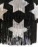 Saint Laurent Paris Black and Silver Beaded Fringe Star Bag