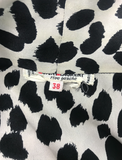 Saint Laurent Rive Gauche Black & White Leopard Bow Blouse