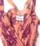 Hidy Misawa Coral & Maroon Viscose Dress with Floral Glitter Print - BOUTIQUE PURCHASE PRICE