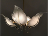 Spectacular six leaf handblown Murano glass chandelier designed by Franco Luce 1970's