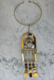 Maison Margiela X John Galliano Gold Silver Oversized Industrial Runway Necklace Fall 2017