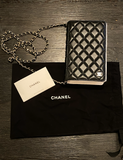 Chanel black quilted wallet on a chain 2022 collectors item