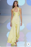 Valentino Black Dark Navy Criss Cross Silk Jersey Gown Runway 2004