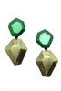 Monies Green Acacia Foil Nebu Geometric Drop Earrings