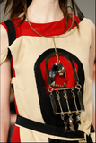 Maison Margiela Gold Industrial Steam Punk Oversized Earrings Runway Fall 2017