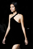 Saint Laurent Black Velvet Asymmetric Strap Mini Dress Fall 2017