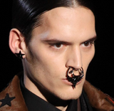 Givenchy Gold Black Crystal Small Nose Ring Piercing Fall 2012 Runway