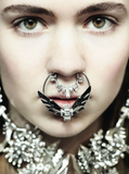 Givenchy Gold Black Crystal Small Nose Ring Piercing Fall 2012 Runway
