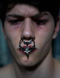 Givenchy Gold Black Crystal Small Nose Ring Piercing Fall 2012 Runway