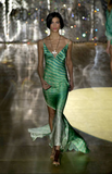 Roberto Cavalli Green Turquoise Geometric Optical Illusion Print Slip Dress Gown Spring 2001
