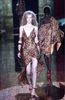 Roberto Cavalli Tortoise Leopard Print Silk High Slit Slip Dress Gown Runway Fall 2003