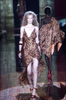 Roberto Cavalli Tortoise Leopard Print Silk High Slit Slip Dress Gown Runway Fall 2003