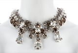 Givenchy Pearl Smoked Topaze Crystal Encrusted Drop Necklace