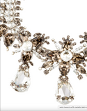 Givenchy Pearl Smoked Topaze Crystal Encrusted Drop Necklace